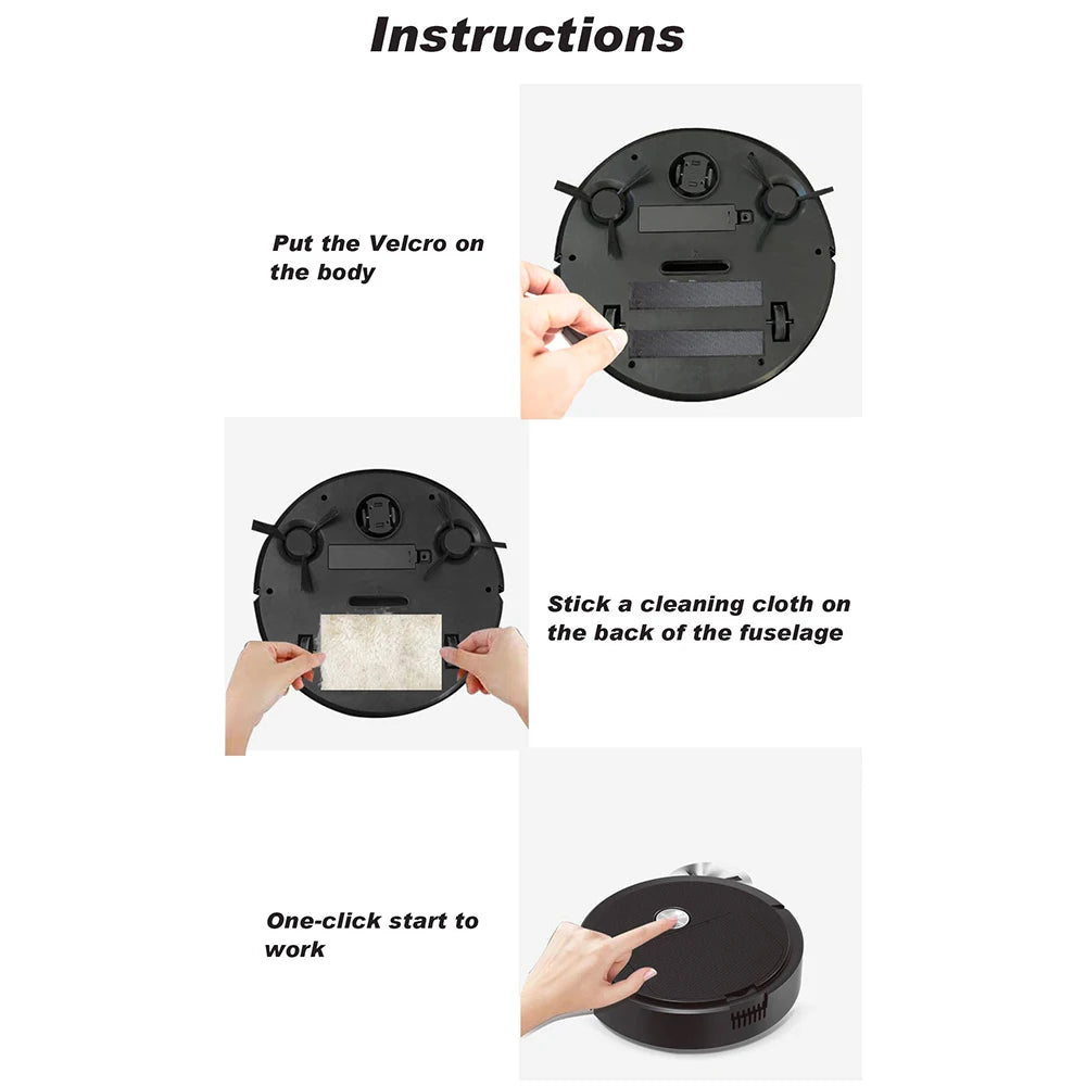 Tri Sweep , 3-in-1 Smart Mini Sweeping Robot – Wireless Vacuum & Floor Cleaner for Home Use