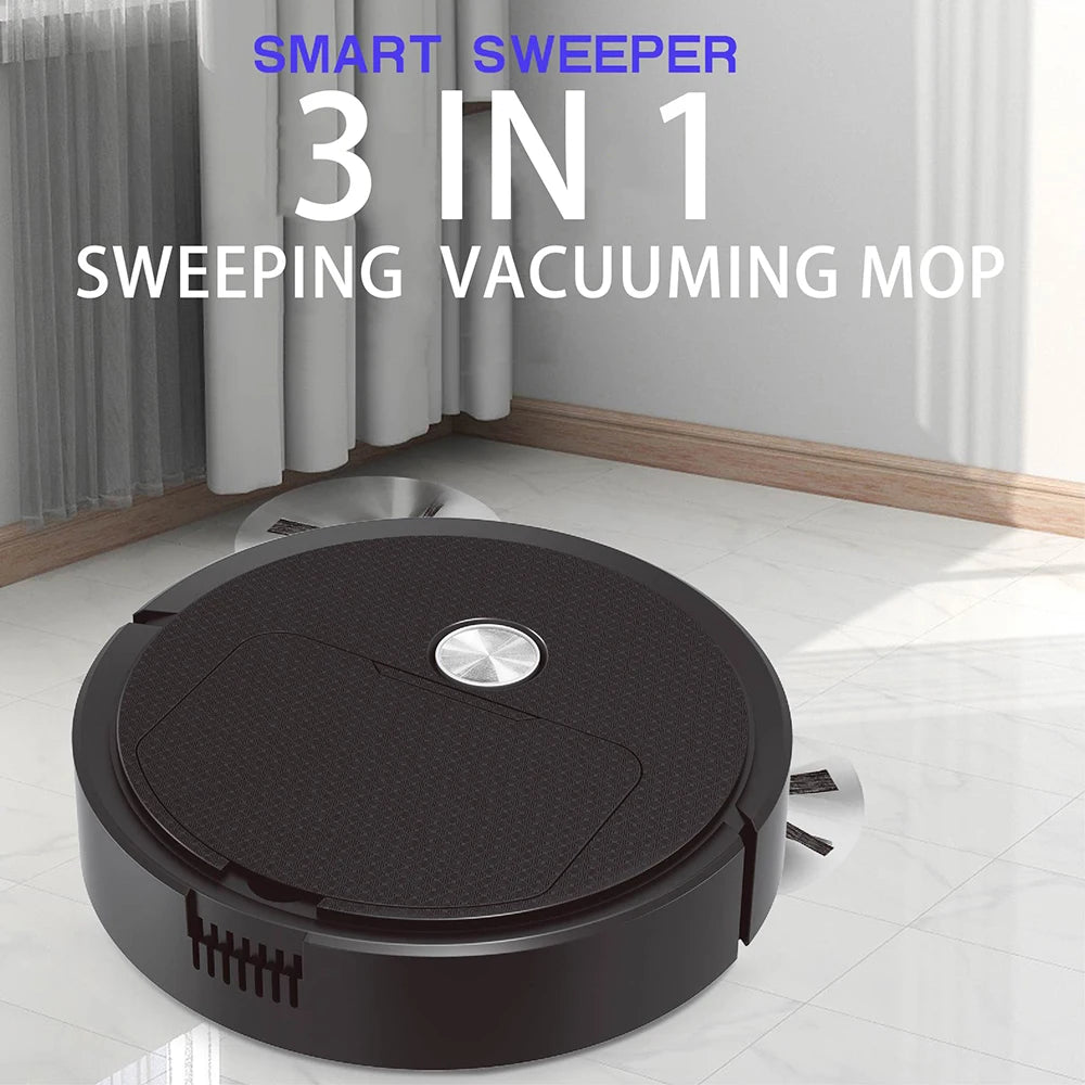 Tri Sweep , 3-in-1 Smart Mini Sweeping Robot – Wireless Vacuum & Floor Cleaner for Home Use