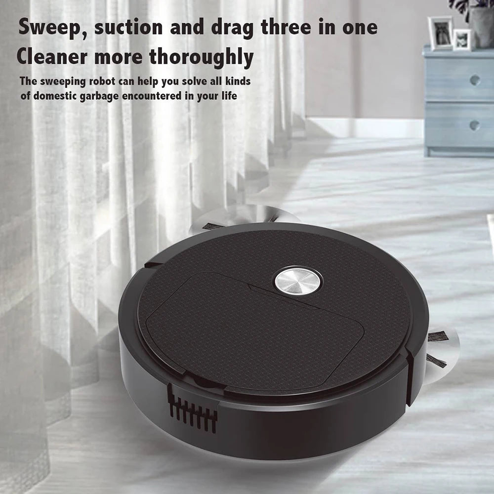Tri Sweep , 3-in-1 Smart Mini Sweeping Robot – Wireless Vacuum & Floor Cleaner for Home Use